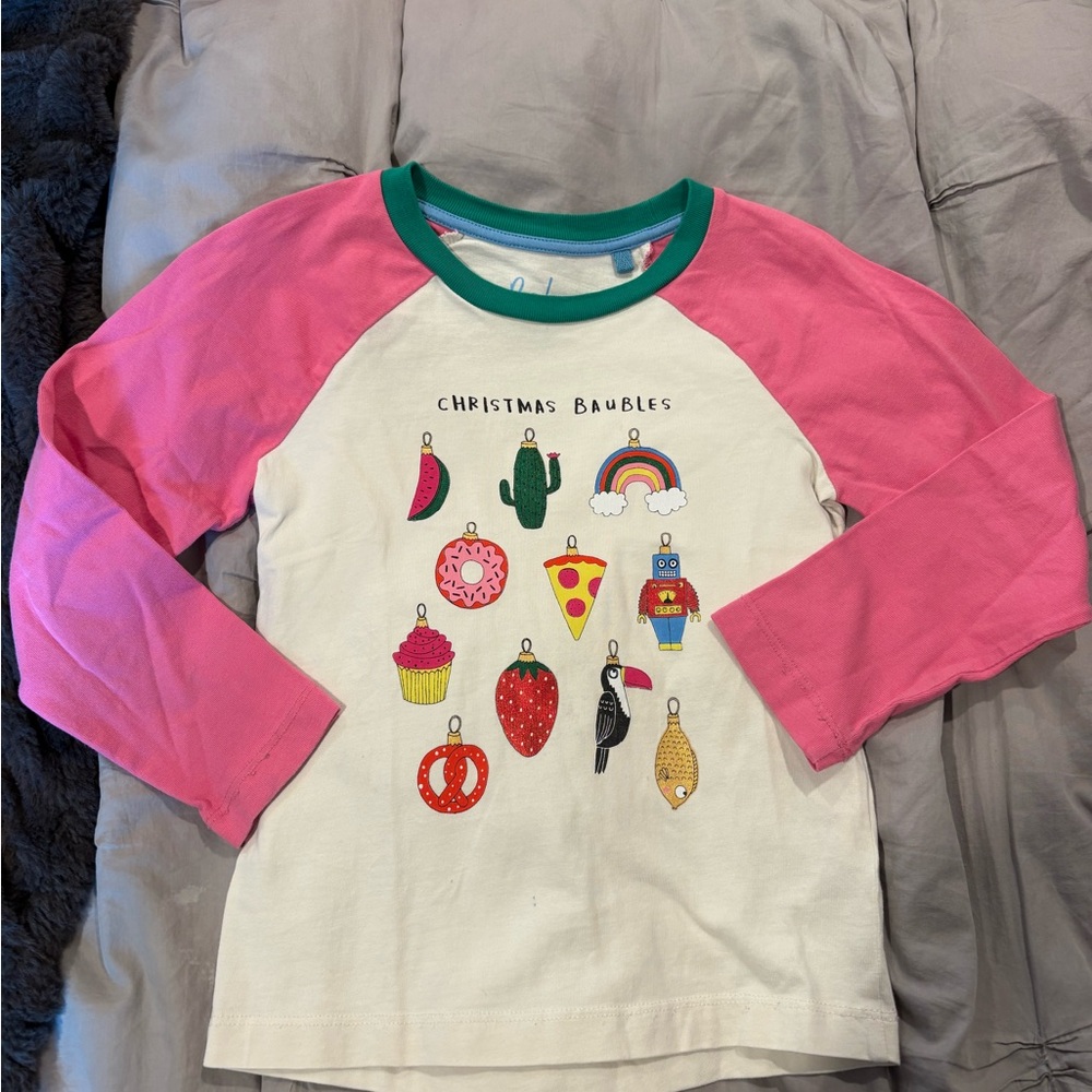 Boden Kids size 5/6 Long Sleeve Shirt - Christmas Baubles